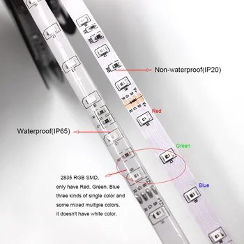 RGB Mūzikas Sinhronizācijas LED Strip Gaismas Virtuves SMD 5050 5M Ūdensnecaurlaidīga Elastīga Lente Diožu Lentes Kontrolieris DC 12V Adaptera Komplekts Lampas