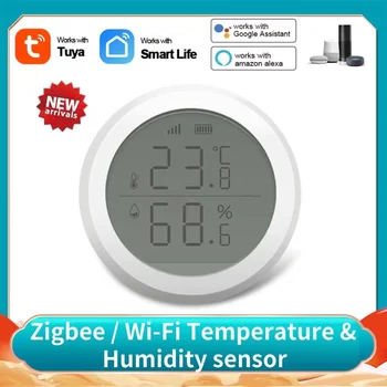 Tuya ZigBee / Wifi Smart Temperatūras Un Mitruma Sensors Ar LCD Displeju Iekštelpu Higrometru ThermometerFor Alexa, Google Home