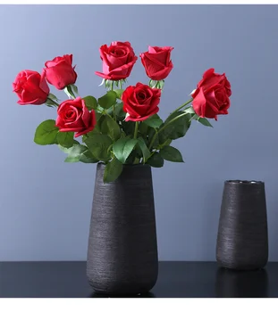 Mākslīgā Touch Mitrinošs Lateksa Rose Puķu Kāzu Mājas Apdare Valentīna Diena Dāvanu DIY Ziedi Vienošanās Piederumi