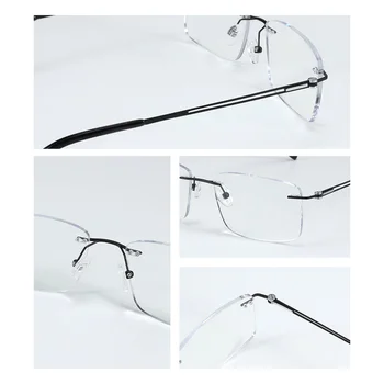ZENOTTIC Tīra Titāna bez apmales Brilles Rāmis Vīriešu, Ultravieglajiem Laukumā Optisko Skaidrs, Lēcas, Briļļu Tuvredzība Recepšu Brilles