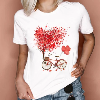 Sieviešu Jauki Ir 2021. Akvarelis Pavasara Vasaras Modes Gudrs Mīlestība Valentīna Dāmu Apģērbu, Topi, T-Veida, Drukāšanas Salds T T-Krekls