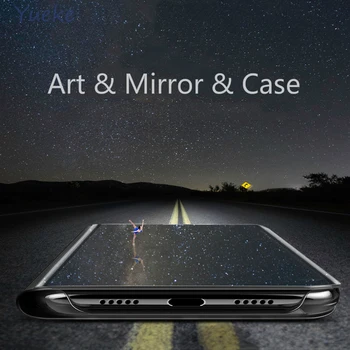 Par Huawei P40 Lite E Pārsegs, Spogulis Gadījumā ART-L28 ART-L 29 6.39 Collas Luksusa Coque Smart Triecienizturīgs Magnētisko Vertikālā Statīva Vāciņu