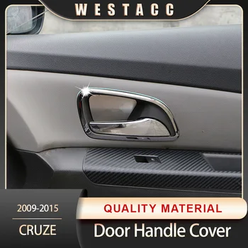 Automašīnas salona Iekšējo Durvju Roktura Vāciņš Apdare Uzlīme Rāmis Melns, par Chevrolet Cruze 2009. -. Gadam Nerūsējošā Tērauda Piederumus