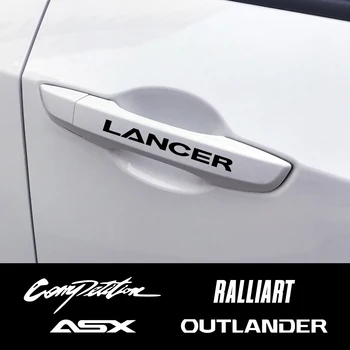 4GAB Auto Durvju Rokturi Atstarojošās Uzlīmes Mitsubishi Lancer 10 3 9 EX Outlander 3 ASX L200 Ralliart Konkurences Piederumi