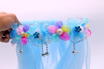Bērni, Meitenes Princese Krelles Ziedu Galvas Plīvurs Ziedi Meitene Līgavas Hairband Kāzu Svinības Par Labu Cepures Lieldienu Cosplay