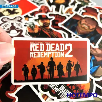 50gab Red Dead Rietumu Kovboju Stila Izpirkšanas Spēle Decal Uzlīmes, Iepakojums DIY Tālrunis Klēpjdatoru Bagāžas Skeitborda Velosipēds, Auto Uzlīmes