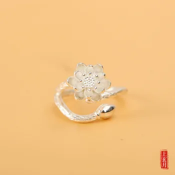 Burvīgs Boho Lotosa Ziedu Gredzeni Sievietēm Vintage Pirksta Gredzenu 2020. Gadam Šarnīrs Sieviešu Modes Rotaslietas Kāzu Dāvanas
