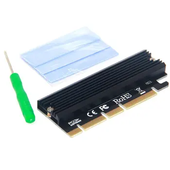 PCI Express 3.0 x16 x8 x4, lai PCIe-Pamatojoties M Taustiņu M. 2 NVMe un AHCI SSD Adaptera Karti ar Alumīnija Gadījumā Siltuma Izlietne un Siltuma Pad