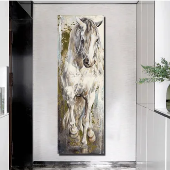 Darbojas Zirgu Eļļas Glezna uz Audekla Mūsdienu Dzīvnieku Plakāti un Izdrukas Vintage Sienas Art Attēlus Dzīvojamā Istaba Mājas Apdare