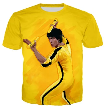 Bruce Lee 3D iespiests T-krekls vīriešu un sieviešu modes lielgabarīta ikdienas jaka zēniem vasarā jaunu stilu 2021