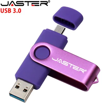 JASTER USB 3.0 Pasūtījuma LOGO OTG Flash Drive 4GB 8GB 16GB 32GB 64GB, 128GB pendrive Android Smart Tālrunis Metāla pen drive Attēls 2