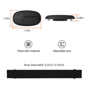CooSpo H6 Sirds ritma Monitors Siksnas, Bluetooth 4.0 ANT+ Sirds ritma Sensoru Ūdensizturīgs Par Garmin Wahoo datoru, sporta Attēls 2