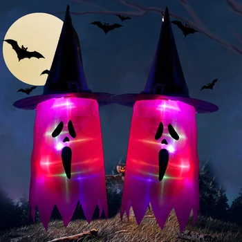 Halloween LED Gaismas Raganu Cepures Gypsophila Spoku Kvēlojošs Šausmu Stīgu Gaismas Mājas Dārzā Gaismas Āra Veranda Pagalmā Rotājumi Attēls 2
