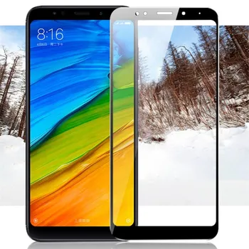 Par Xiaomi Redmi 5 Plus stikla ekrāna aizsargs pilnībā segtu baltā un melnā aizsargātu filmu xiaomi Redmi 5. Piezīme Pro rūdīts stikls Attēls 2