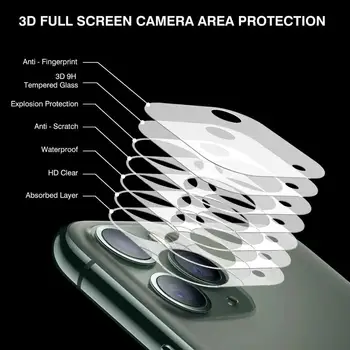 3Pcs Pilnībā Segtu Kameras Objektīva Aizsargs uz IPhone 12 13 Pro Max Mini Rūdīts Stikls IPhone 11 Pro Max XR Kameras Aizsargs Attēls 2