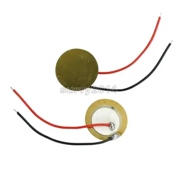 10pcs/daudz 15mm Pjezo Elementu svilpe Stabilāku Sensors Izraisīt Cilindrs Disku Ar Stieples Vara Pjezo buzzers Par Arduino Skaļrunis Attēls 2