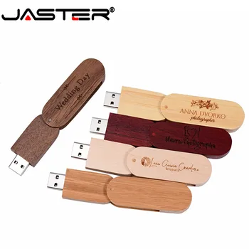 JASTER LOGO pielāgot koka portatīvo Koka USB Flash Drive pen drive 4GB 8GB 16.G 32GB 64GB Atmiņas karti memory stick U dick kāzu dāvanas Attēls 2