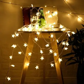 Sniegpārslas lampas led mazu laternu string gaismas visā Debesīm Zvaigzne, Ziemassvētku rotājumi kulonu mājas istabā romantisku star Attēls 2