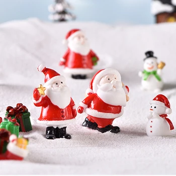 1gb Sveķu Ziemassvētku Santa Claus Apdare, Koka Sniegavīrs Ragavas Lelle Mikro Ainavu DIY Akvāriju Dārza Mājas Rotājumu Bērniem Dāvanu Attēls 2