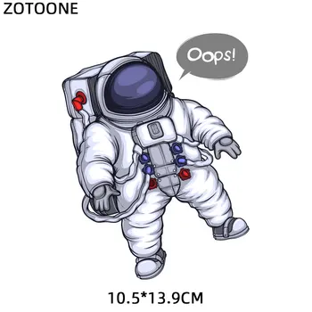 ZOTOONE Astronauts Robots Plāksteris Dzelzs Pārskaitījumu Apģērbs T-kreklu Lācis Uzlīmes Diy Siltuma Nodošanu Appliques E Attēls 2