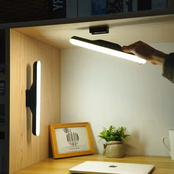 NICLUX Magnētiskā Galda Lampa Karājas Wireless Touch LED Galda Lampa Mājās Kabineta Studiju galda Lampas Bezpakāpju Dimming USB Nakts Gaisma Attēls 2