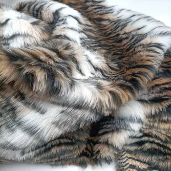 Tiger modelis 2cm plīša mākslīgās kažokādas audums, mākslīgā kažokāda darbības apģērbu mākslīgās kažokādas audums raibs Attēls 2