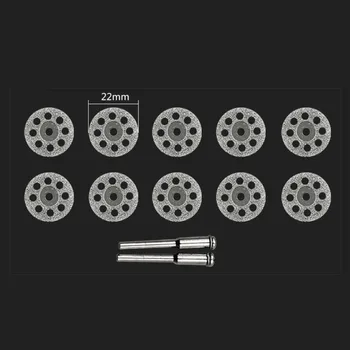 BINOAX 10pcs 22mm Dimanta slīpripas Mini ripzāģa Griešanas Disku Abrazīva, Dimanta Disku Dremel Piederumi Attēls 2