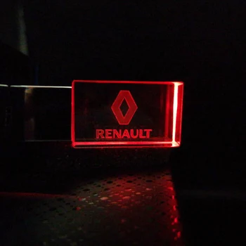Usb2.0, metāla, kristāla Renault automašīnu atslēgu modelis USB Flash Drive Ārējo 4G 8GB 16GB 32GB 128GB dārgakmeņu pen drive īpašu dāvanu Attēls 2