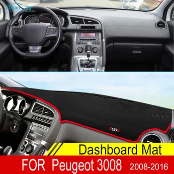 Par Peugeot 3008 2008~2016 MK1 3008GT GT Automašīnas Paneļa Vāciņu Mats Izvairīties no Gaismas Kluči, Anti-UV Anti-Slīdēšanas Gadījumā Paklāji Aksesuāri Attēls 2