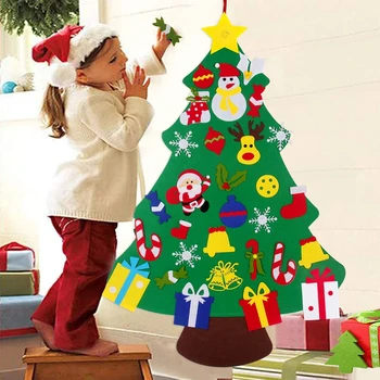 Bērniem DIY Jūtama Ziemassvētku Eglīte Priecīgus Ziemassvētku Rotājumi Mājās Ir 2021. Ziemassvētku Rotājumi Navidad 2022 Jaunā Gada Dāvanas Ziemsvētki Koks Attēls 2