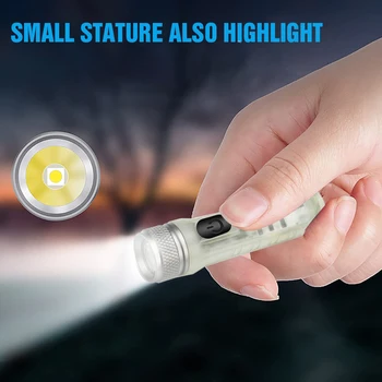 USB Rechargable Mini EDC LED Lukturīti Ūdensizturīgs Keychain, Mini Kabatas Lukturītis Portatīvo Nakts Tūrisma Pārgājieni Avārijas Lāpa Attēls 2