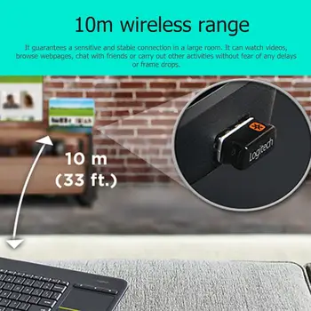 Logitech K400 PLUS Wireless Touch Tastatūra Ar Touchpad 2.4 Ghz Vienojošu Uztvērējs Bezvadu Tastatūra PC, Klēpjdators, Android, Smart TV Attēls 2