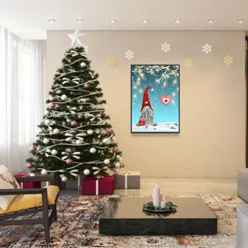 Dimanta Krāsošanas Komplektu Sejas Ziemassvētku Vecs Vīrietis, Lelle, Sienas Uzlīmes, Izšūšanas Komplekts 5D DIY Rhinestone Mājas Dekorēšana Jaunā Gada Dāvanu Attēls 2
