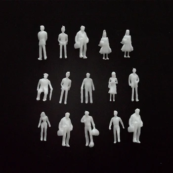 Miniatūras Cilvēki, Modelis 1:200 Unpainted Skaitļi ABS Pasažieru Smilšu Galda Arhitektūras Ēka, Ainavu Vilcienu Izkārtojums Attēls 2