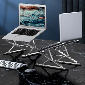 KKXA N8 Regulējams Klēpjdatoru Statīvu Alumīnija, par Macbook Air, Pro PC Tablet Notebook Stand Galda Dzesēšanas Spilventiņu Salokāms Portatīvo datoru Turētājs Attēls 2