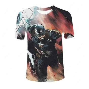 Dzelzs Vīrs Vīriešu Brīnums Vasaras Jaunā Modes T-krekls Augstas Kvalitātes 3D Digitālā Druka Avengers Top Harajuku O-veida Kakla Gadījuma T-krekls Attēls 2
