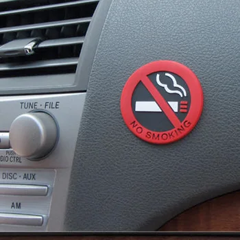 5 Gab., Auto Uzlīmes Stils Nesmēķēt Brīdinājuma Apaļa Sarkana Logo Zīme Vinila Uzlīmes Izmantot Automašīnu Stiklu Biznesa Durvis Attēls 2