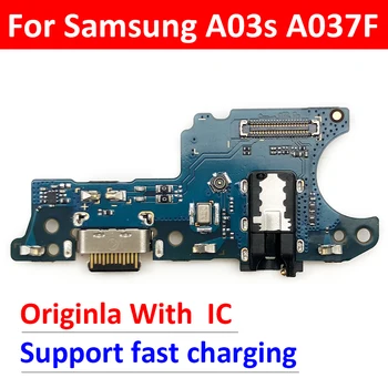 Oriģinālais USB Uzlādes Ostas Valdes Flex Kabelis Savienotājs Samsung A03S A307 A037F SM-A307F Mikrofona Modulis Attēls 2