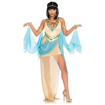 Pieaugušo Dāmas Ēģiptes Karaliene Cleopatra Kostīmu Sexy Grieķu Romiešu Princese Romas Cosplay Party Masku Attēls 2