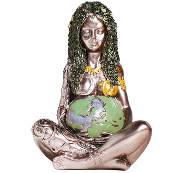 Māte Zeme Statuja Zemes Mākslas Statuja Statuetes Māte Statuetes Dārza Rotājumu Dievietes Statuja, Dāvanas, Mājās, Āra Apdare Attēls 2
