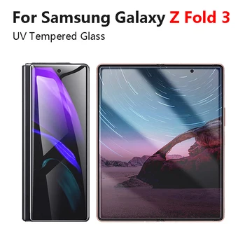 Samsung Galaxy Z Reizes 5G 3 4 1 UV Rūdīta Stikla Priekšējā Atpakaļ aizsargplēvi Screen Protector for Samsung Galaxy Z Fold3 Attēls 2