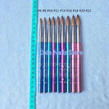1GB Nail Art Kolinsky Sable Akrila Otas UV Gel poļu DIY Krāsošana Griešanai Pen Manikīra Zīmēšanas Rīki Nr. 6#8#10#12#14#16 Attēls 2
