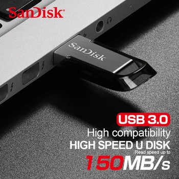 SanDisk CZ73 USB 3.0 FLASH DRIVE ULTRA Nojauta 128G 64GB 32G 16.G Pen Drive 32G USB3.0 pārraides ātrumu līdz 100MB/s PenDrive Attēls 2