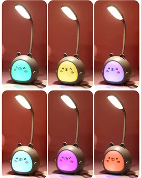 Karikatūra Galda Lampas Acu Aizsardzība Enerģijas taupīšanas galda Lampa USB Uzlādes Miega Nakts Gaisma LED Galda Lampa Bērniem Dāvanu Attēls 2