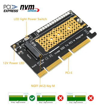 M. 2 NVME SSD diska PCIe 3.0 Stāvvadu Kartes NVME SSD PCI Express X4 X8 X16 Adapteris galda DATORU PCI-E GEN 3 Pilnu Ātrumu, lai Chia Ieguves Attēls 2