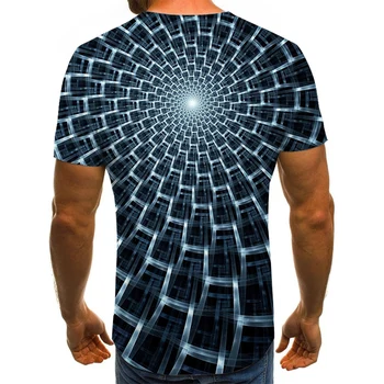 2020 jaunu gadījuma vīriešu T-krekls vasaras modes īsām piedurknēm 3D apaļu kakla topi vizuālo rakstu krekls lielgabarīta vīriešu T-krekls Attēls 2