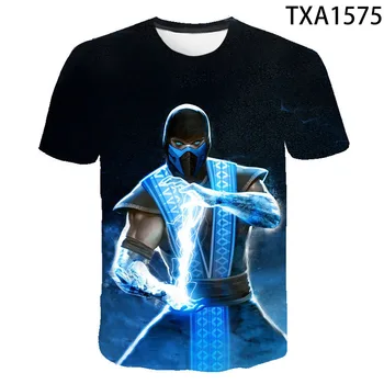 Karikatūra Animācijas Mortal Kombat 3D T Krekli Ikdienas Zēns meitene Kids Modes Streetwear Iespiests T-krekls Vīriešiem, Sievietēm, Bērniem, Topi, t-veida Attēls 2