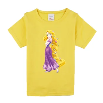 Ir 2021. Vasaras Modes Princese Rapunzel Bērnu Apģērbus meitenēm, T-Krekli Bērnu Kokvilnas Gadījuma T Krekls Bērniem, Topi, t-veida Attēls 2
