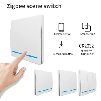 Zigbee Slēdzis Tuya Smart Bezmaksas Vadu Bezmaksas Līmēšana Skatuves Pogu Tālvadības Slēdzis Lietotni Smart Switch Smart Dzīves 1/2/3 Banda Attēls 2