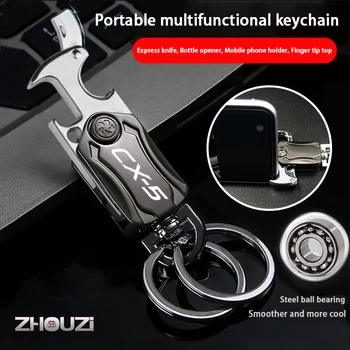 DIY Daudzfunkciju Auto Keychain Atslēgu piekariņi Atslēgu Gredzens Alus Nazis Fidget Ripu Priekš Mazda CX5 CX-5 CX 5 Auto Piederumi Attēls 2